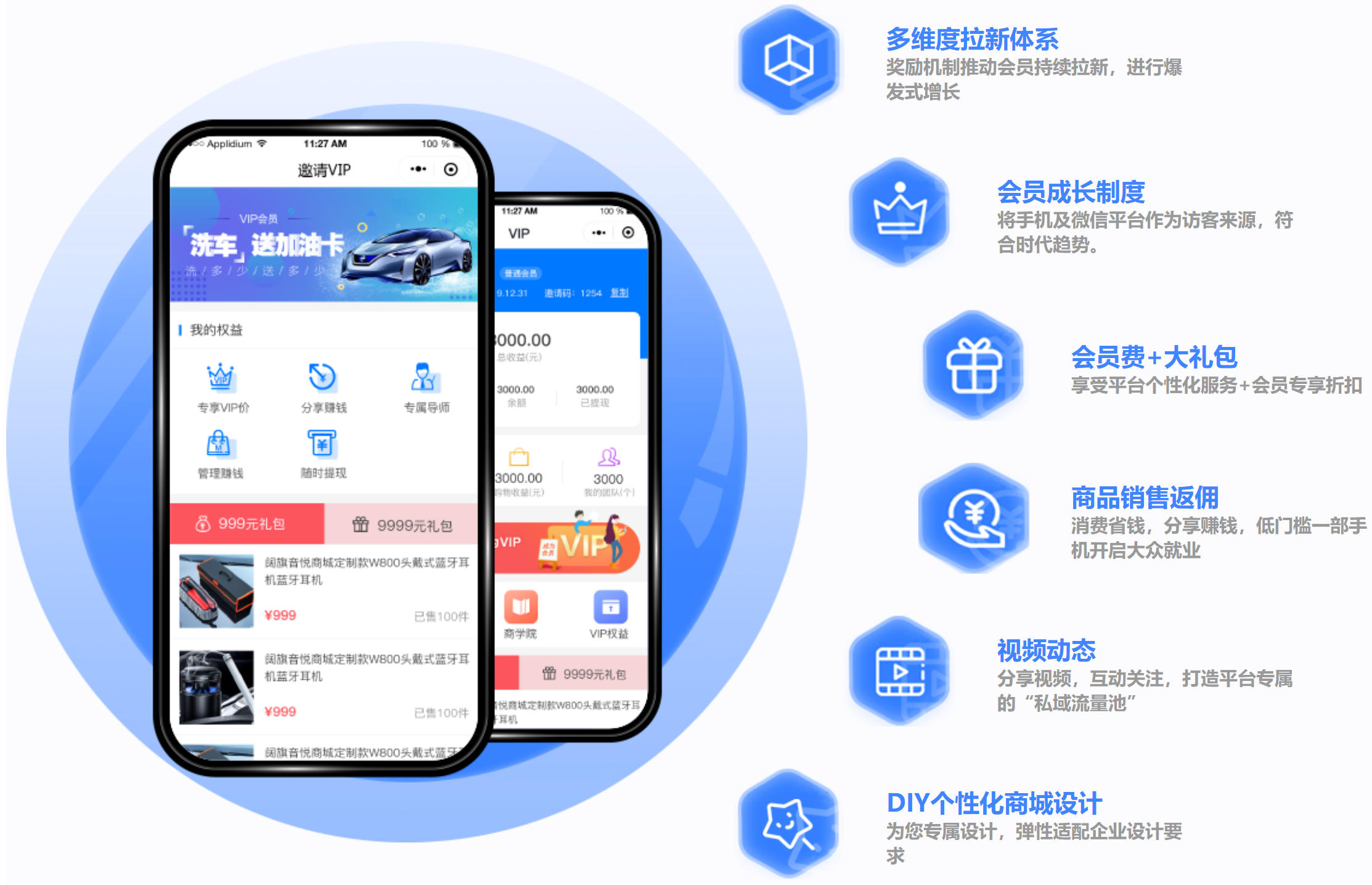 会员制社交电商系统-支持多种佣金体系、多种会员体系、多种运营模式
